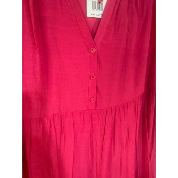 NWT Marissa Olivia Women’s Sz Large Pink Midi Dress Ruffle Skirt Church Casual - Picture 6 of 7